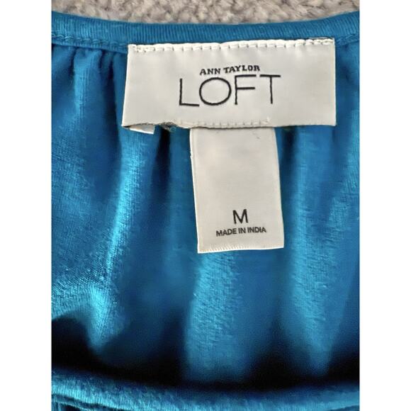 Y2K 90s Babydoll Milkmaid Top Teal Empire Waist Retro Loft Women’s Medium - Picture 4 of 7